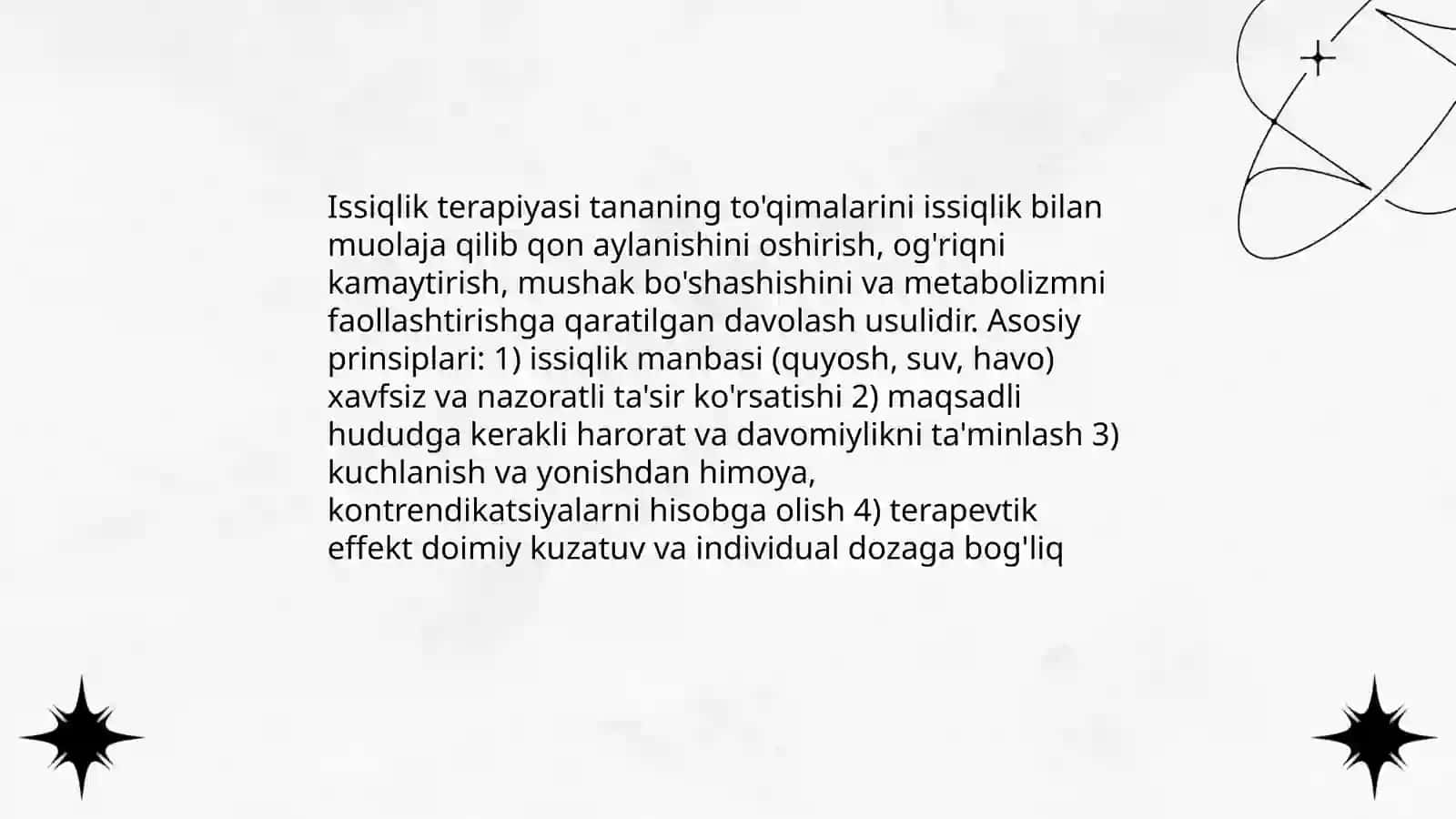 Issiqlik quyosh suv va havo bilan davolash haqida tushuncha 3