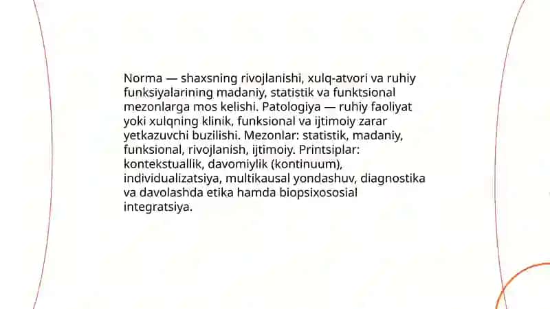 Norma va patologiya: tushuncha va printsiplar 3