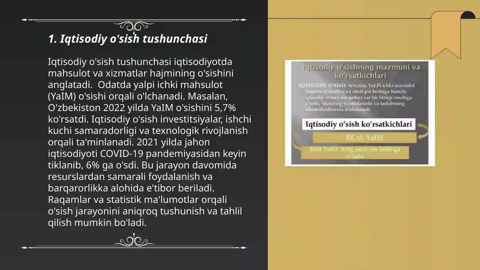 Iqtisodiy o'sishning mazmuni mezonlari va ko'rsatkichlari 3