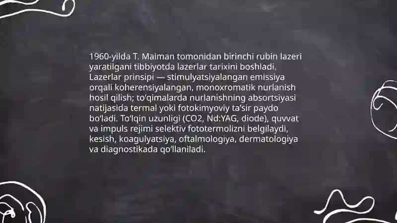 Lazerlarning tibbiyotda qoʻllanishi 3
