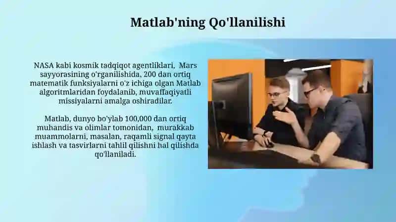 Matlab dasturi qanday ishlaydi va uning afzalliklati 3