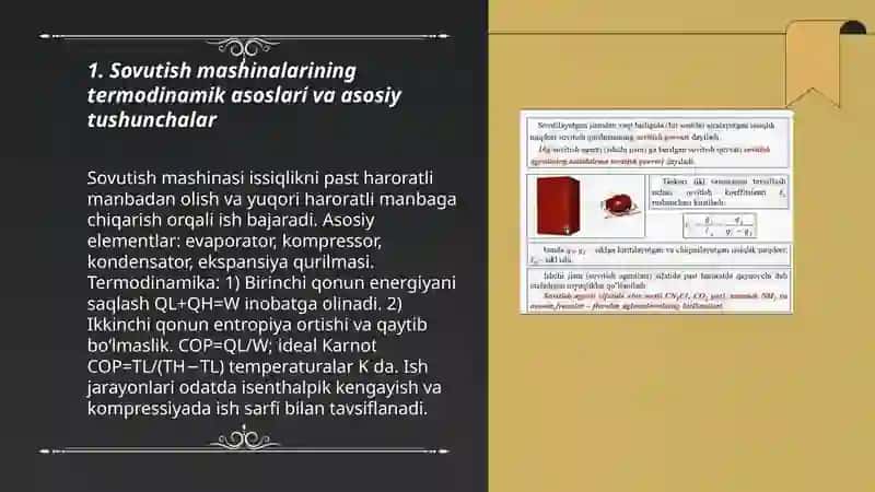 Sovutish mashinalari va issiqlik nasoslari termodinak tahlili 3