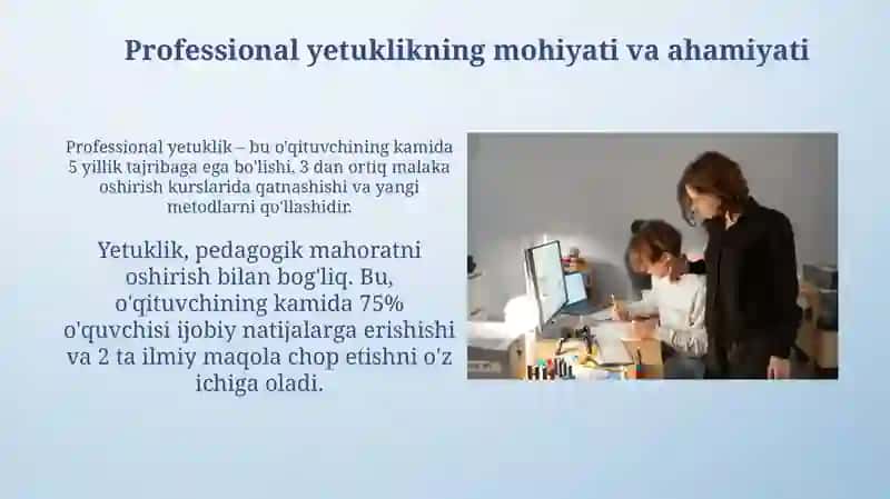 Kasbiy yetuklik va pedagogning o'z-o'zini rivojlantirishi 3