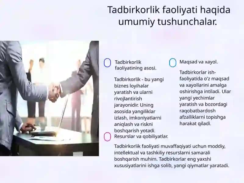Kompyuter programmalar asosida tadbirkorlik xizmatlarini tashkil etish 3