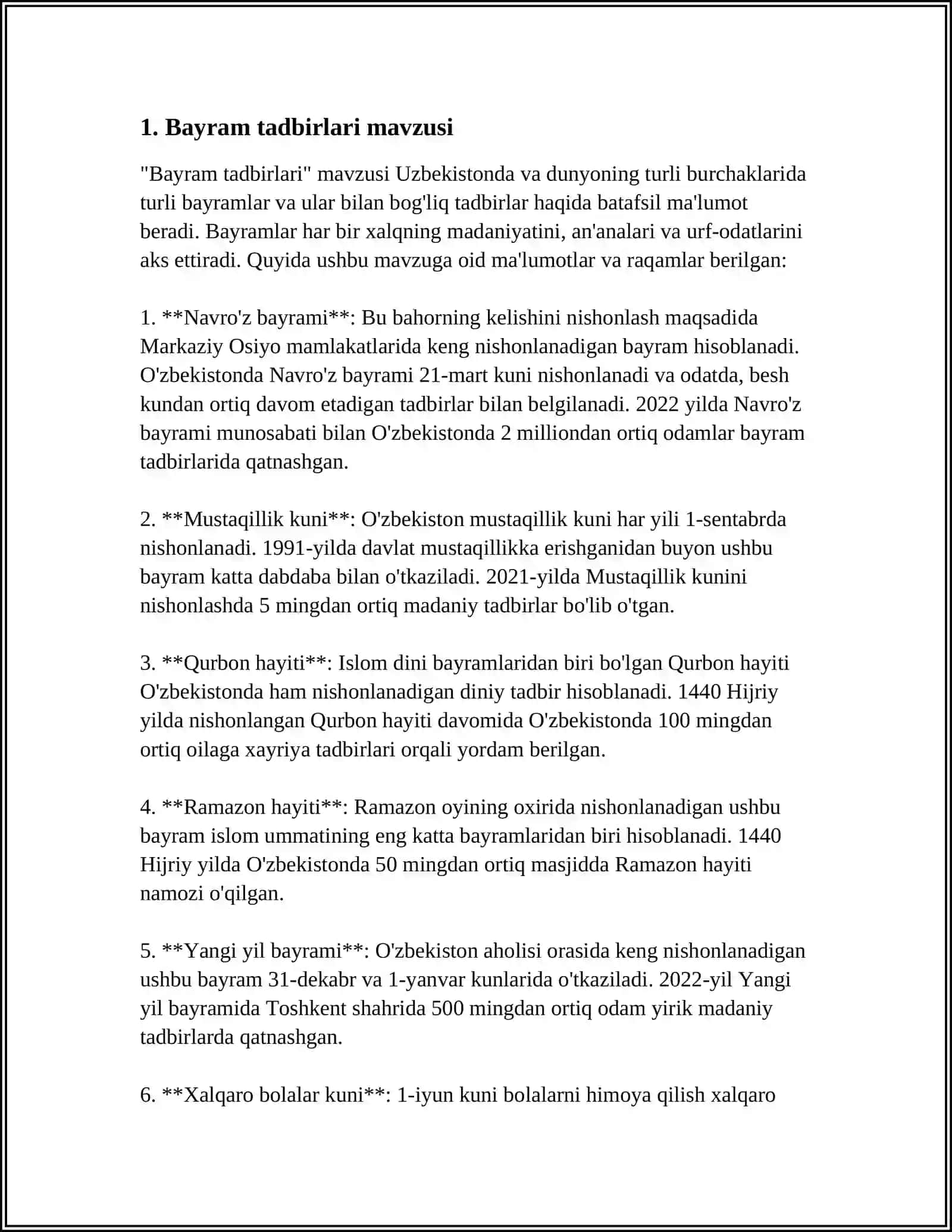 MUSIQA MASHG'ULOTLAR REJASIDA BAYRAM TADBIRLARI STSENARIYSINI ISHLAB CHIQISH VA O'TKAZISHGA QO'YILADIGAN TALABLAR 3