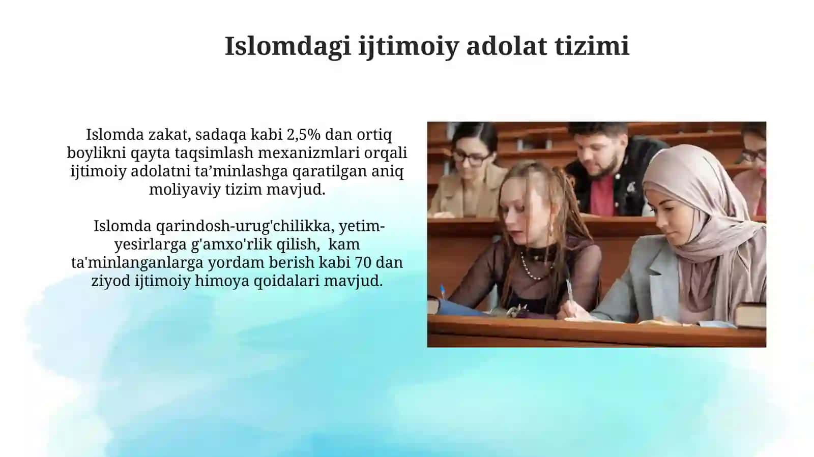 Islomda inson huquqlari himoyasi,ijtimoy tenglik,adolatvatolerantlik 3