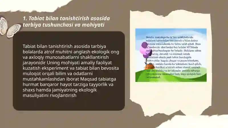 Tabiat bilan tanishtirish asosida tarbiya turlarini rivojlantirishning mohiyati 3