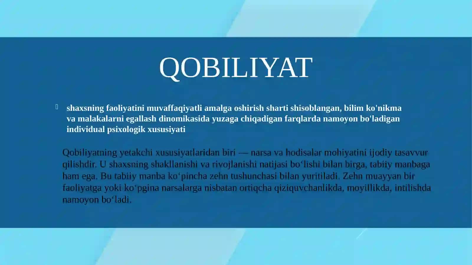 xarakter, qobiliyat va harakat inson faoliyatining birligi sifatida 3