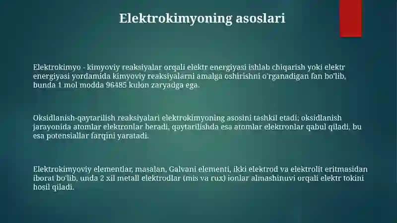 Elektrokimyo -tibbiyotda elektrodiagnostika asosi 3