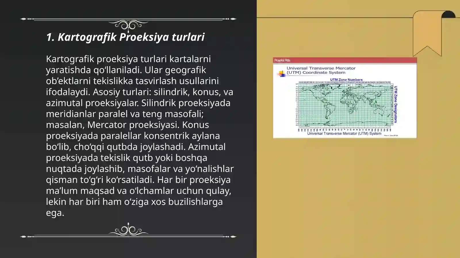 Kartografik Proeksiyalarni Aniqlash 3
