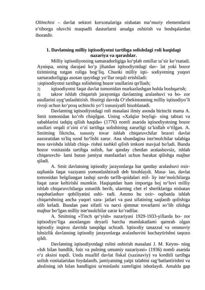 Bozor iqtisodiyotini tartibga solishda davlatning iqtisodiy roli 3