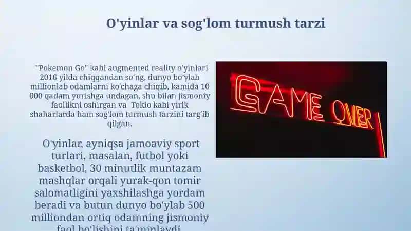 O'yinlar va sog'lom turmush tarzi 3