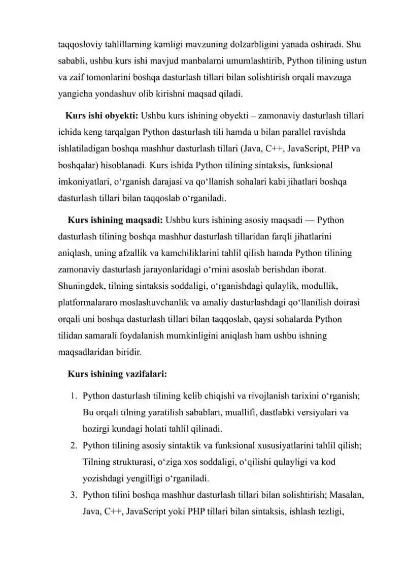 Python ning boshqa dasturlash tillaridan farqi 3