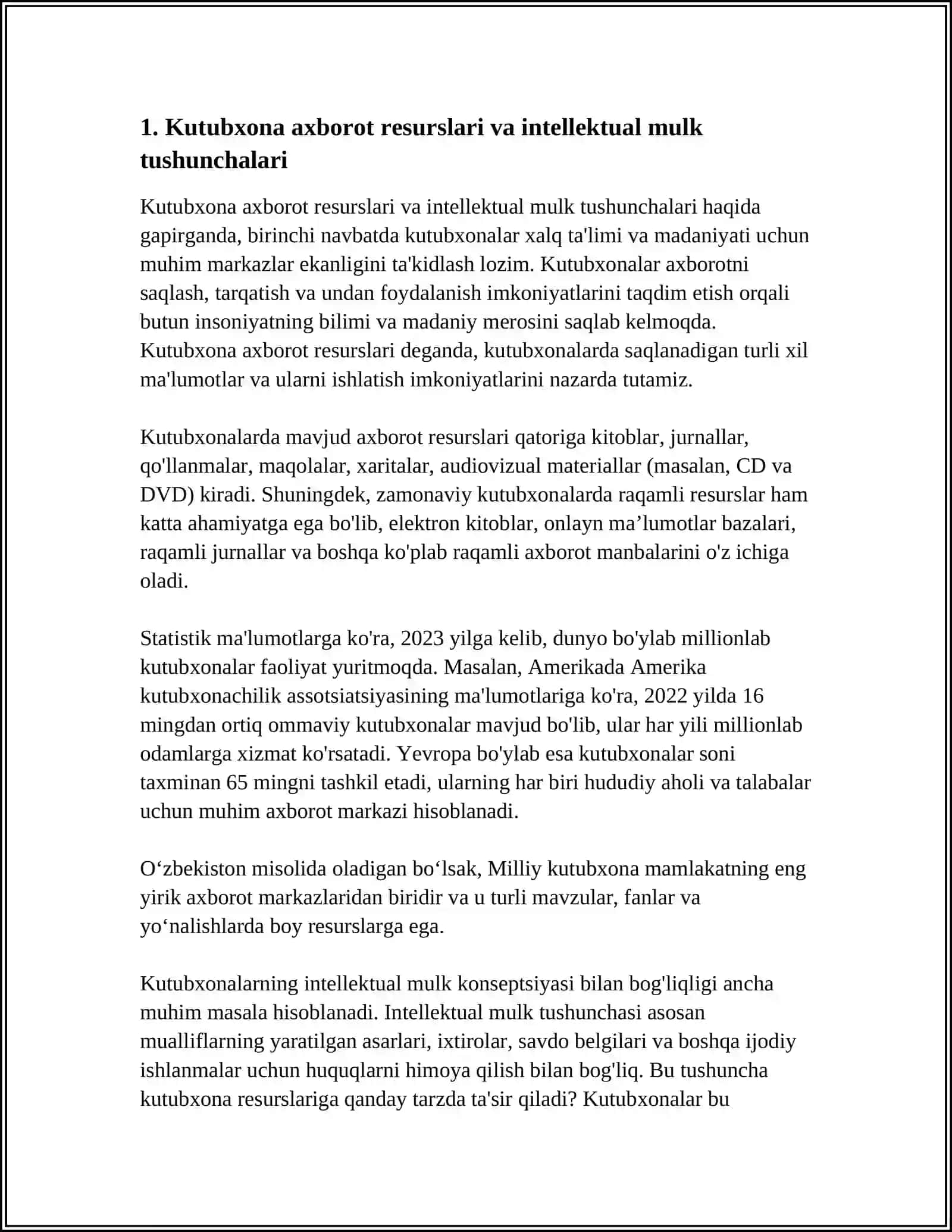 KUTUBXONA AXBOROT RESURSLAR INTELLEKTUAL MULK OBYEKTI SFATIDA 3