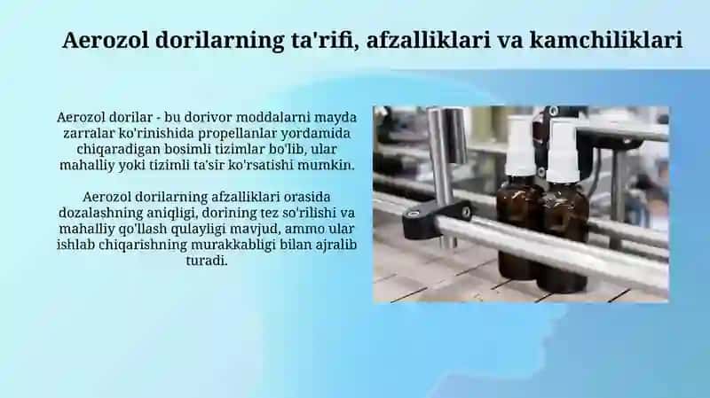 Aerozol dori shakillarini ishlab chiqarish 3
