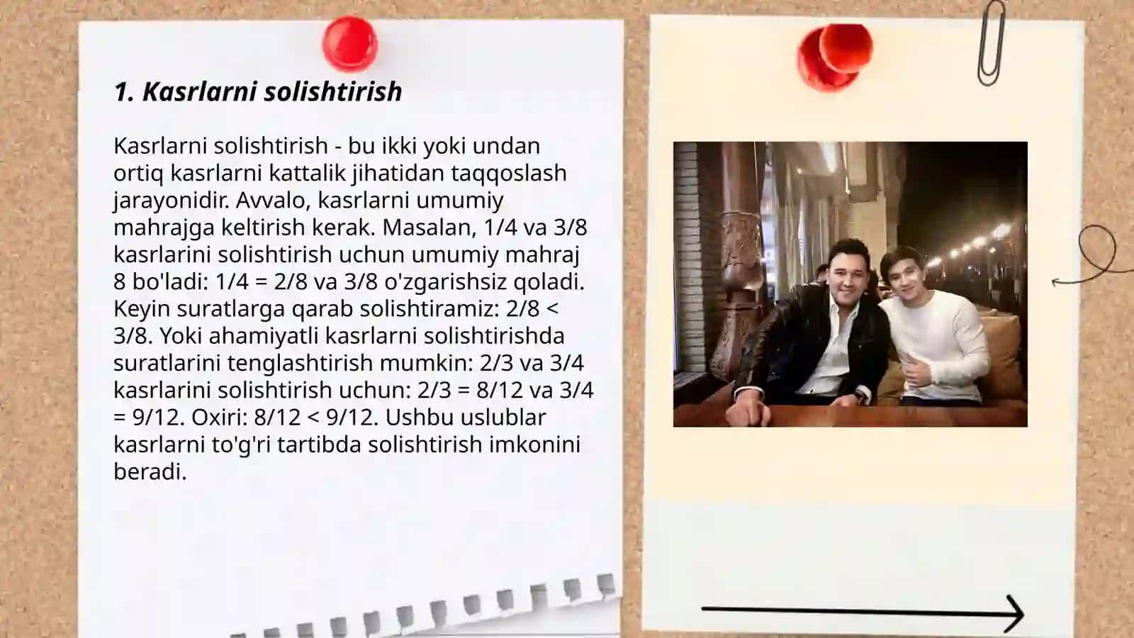 Kasrlarni solishtirish 3