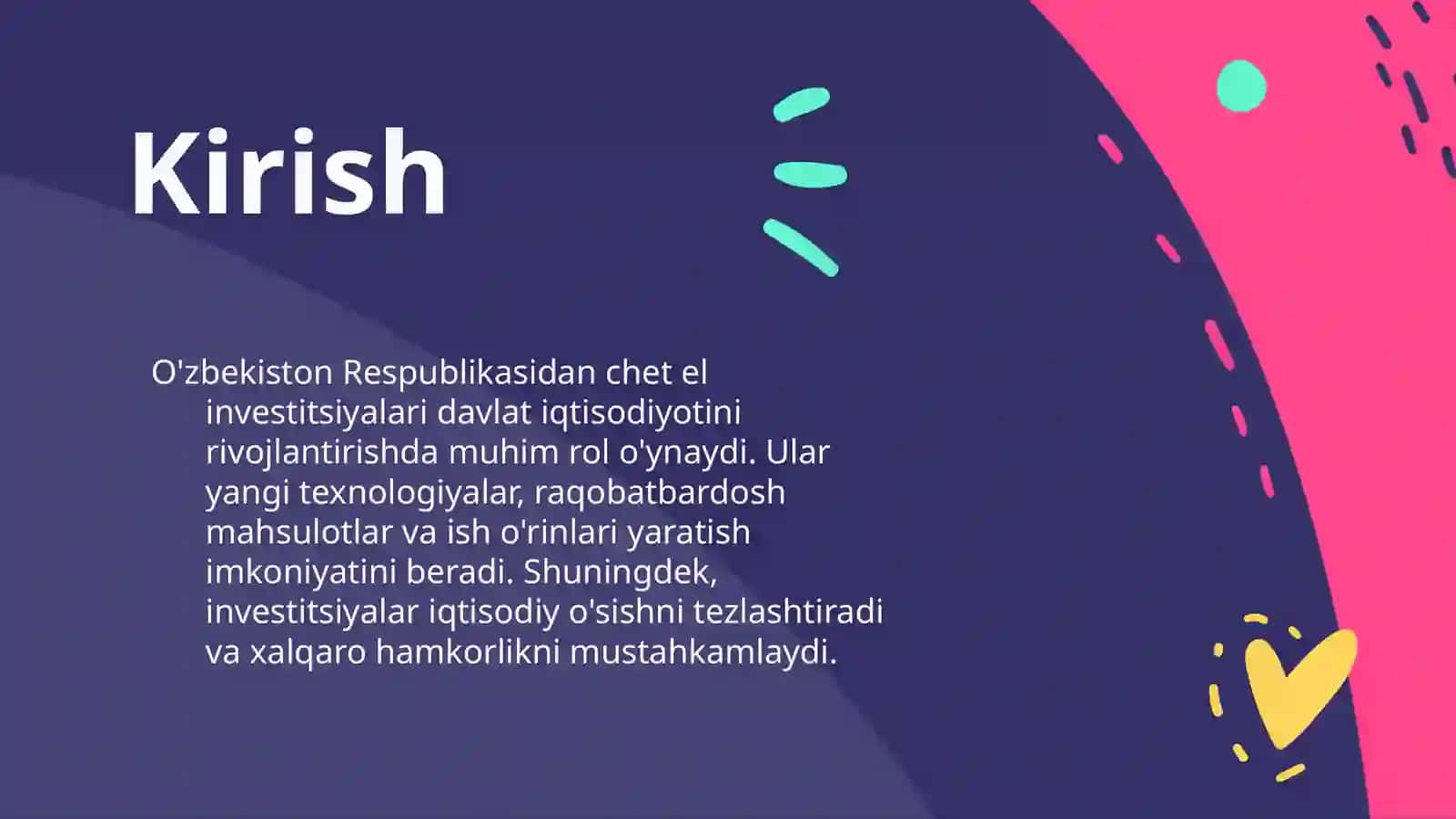 O’zbekiston Respublikasidan chet el investitsiyalarning ahamiyati 3