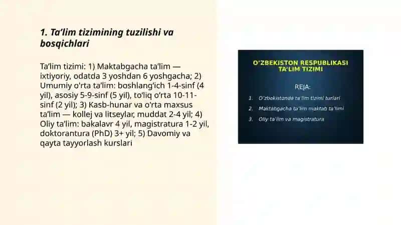 Oʻzbekiston respublikasi taʼlim tizimi 3