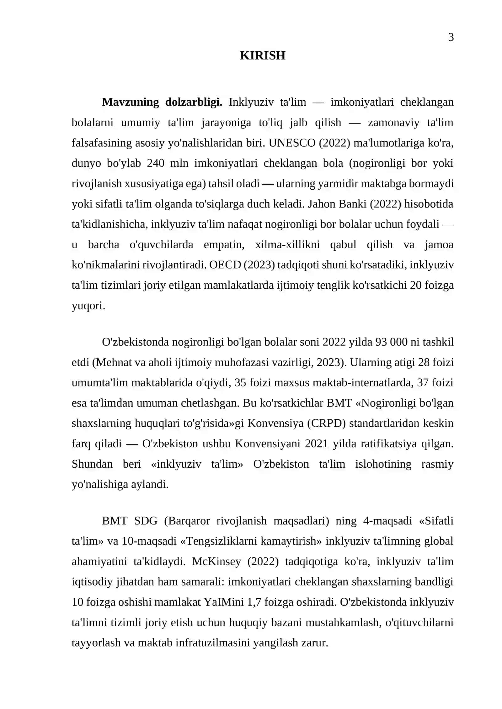 "Inklyuziv ta'lim: imkoniyatlari cheklangan bolalar uchun integratsiya" 3