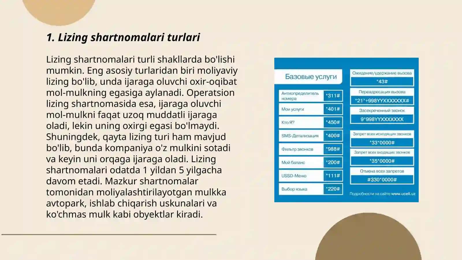 Lizing, sotip olish,ijara rejalari, ijarani asosiy korsatkichlari 3