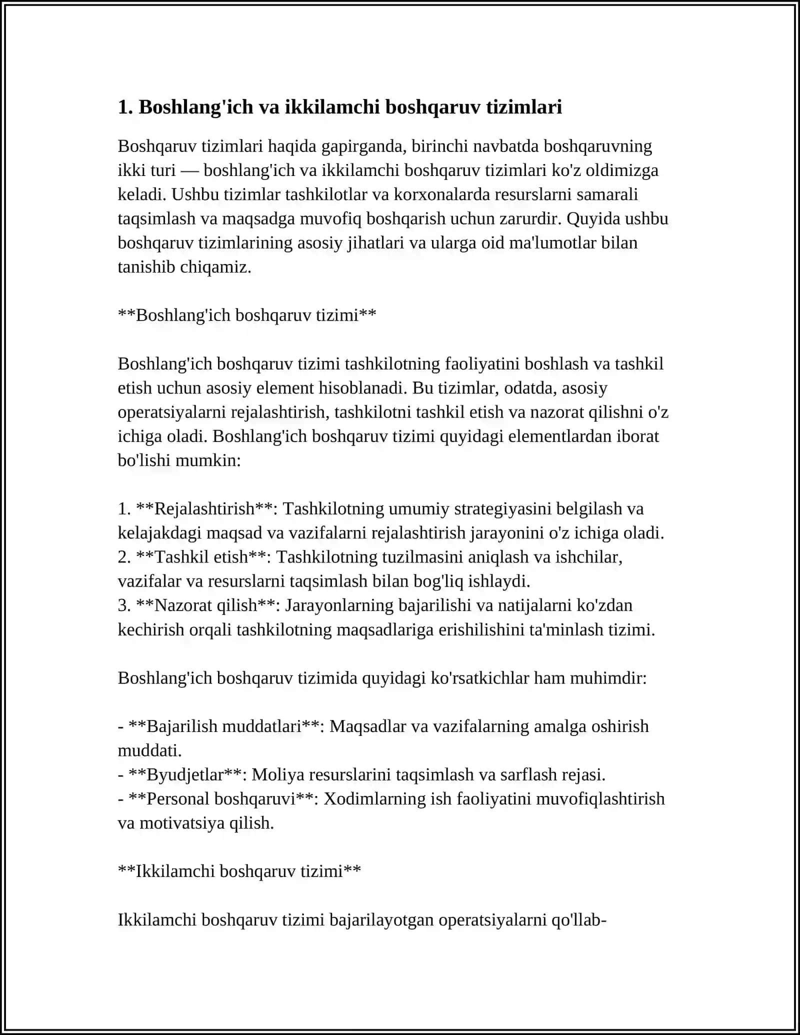 MUSTAQIL ISH Mavzu: RASMIY VA NORASMIY BOSHQARUV 3