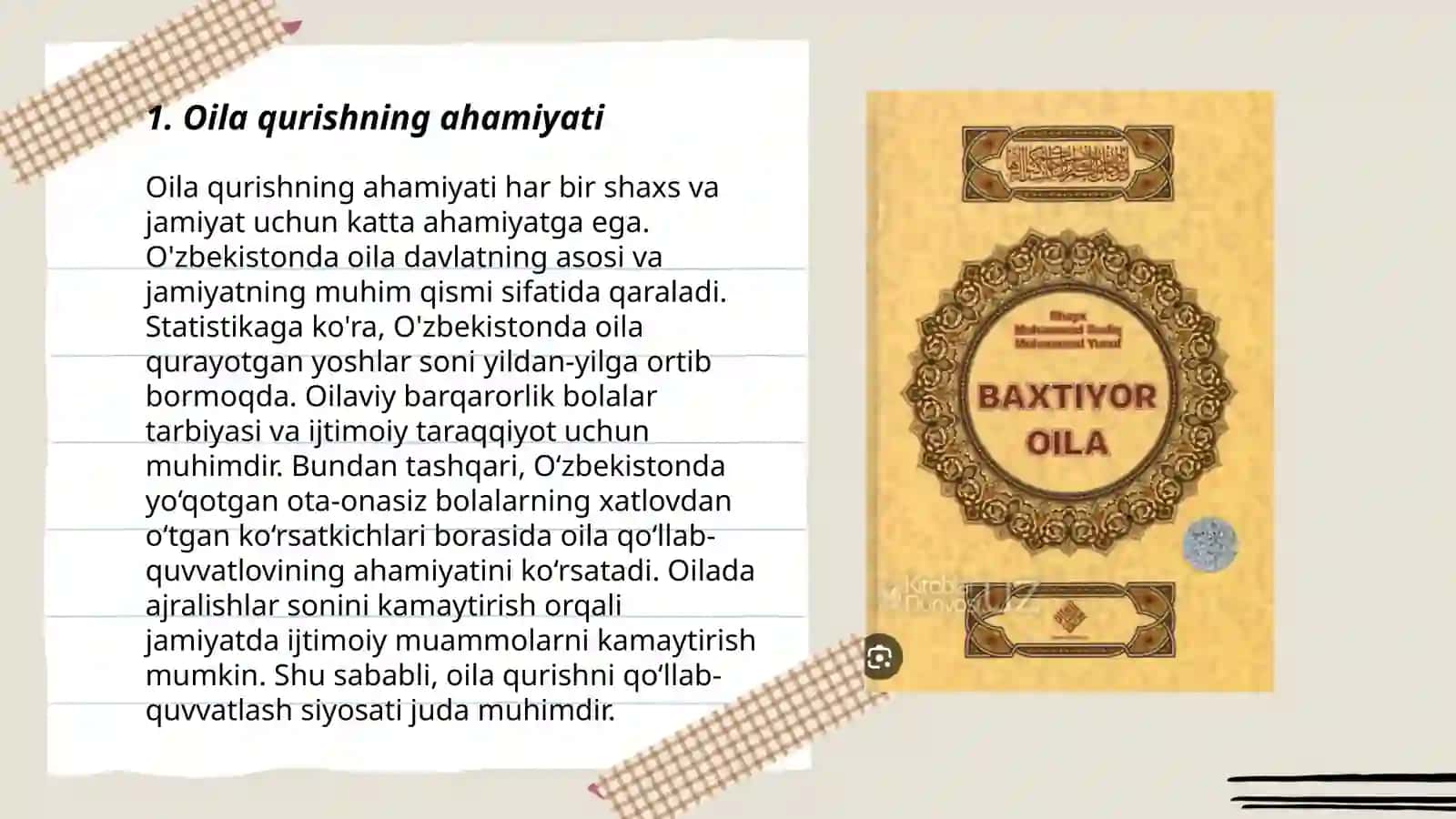Shayx Muxammad Sodiq Muhammad Yusufning "Baxtiyor oila" asari 3