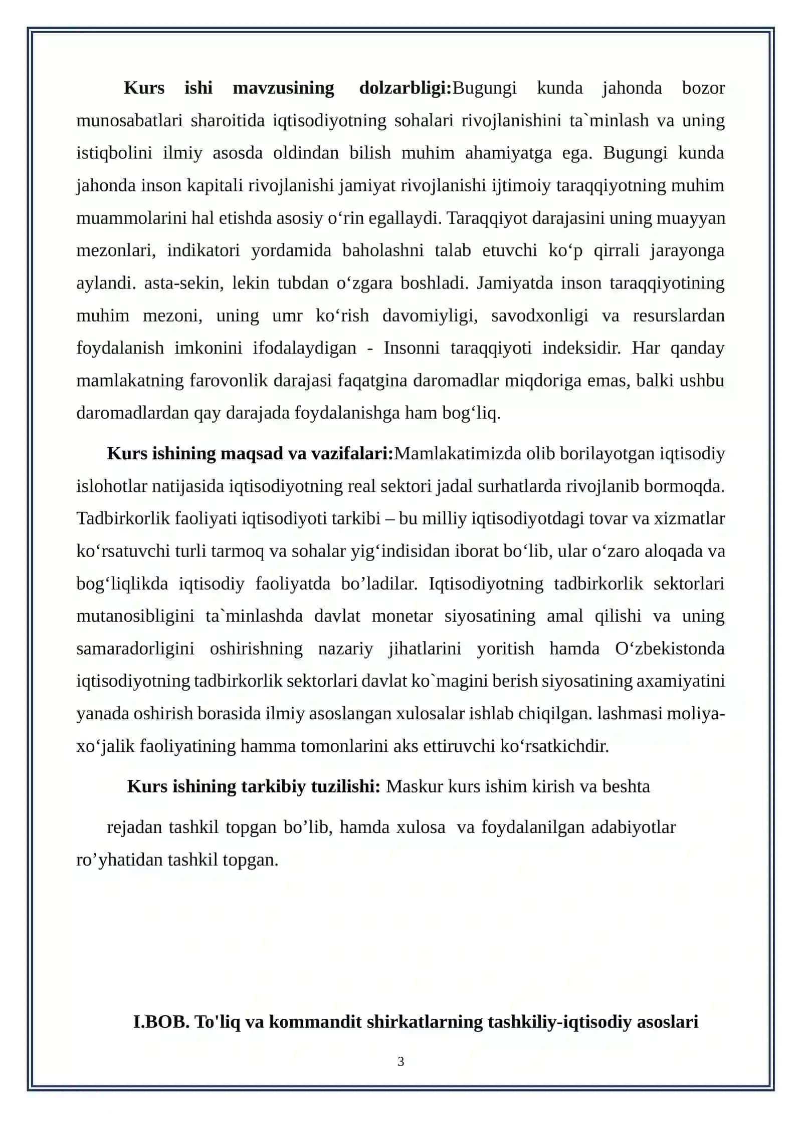 Mavzu: To'liq va kommandit shirkatlarning tashkiliy-iqtisodiy asoslari 3