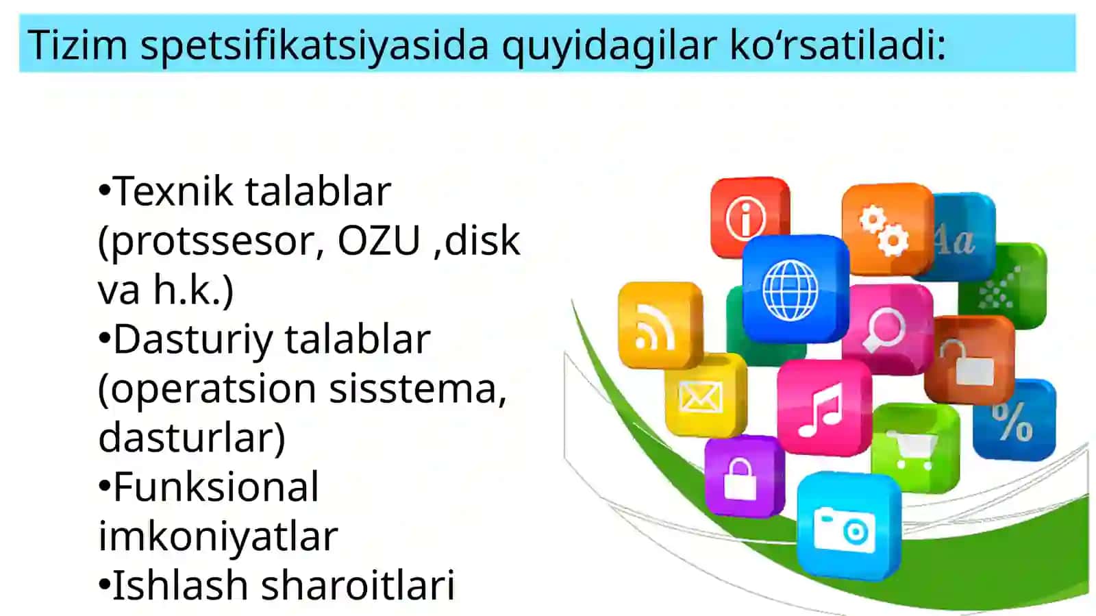 Yangi  tizim  uchun  texnik  va  dasturiy  ta’minot 3
