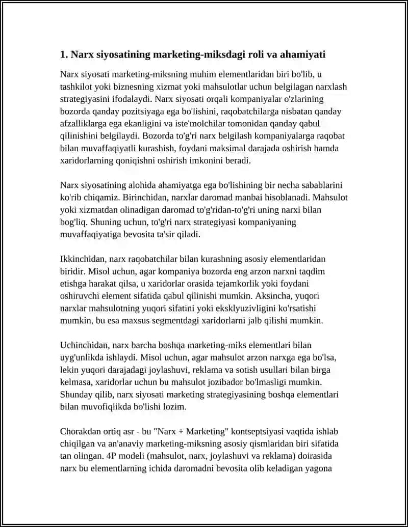 MARKETING-MIKS HAMDA TIZIMIDA NARX SIYOSATINI ROLI 3