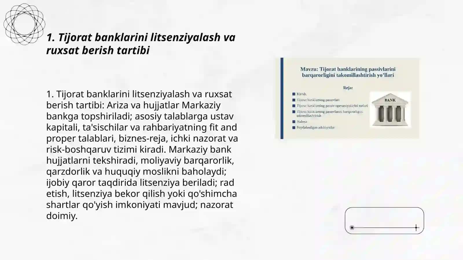 Tijorat banklarini litsenziyalash va ruxsat berish tartibi 3