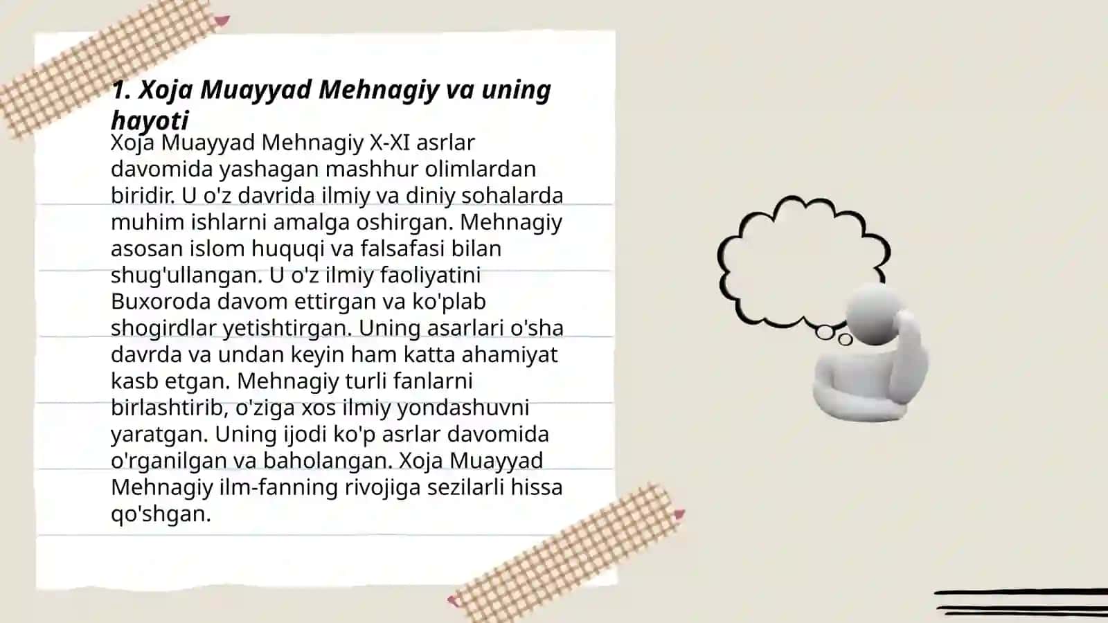 Xója Muayyad Mehnagiy va uning hayoti 3