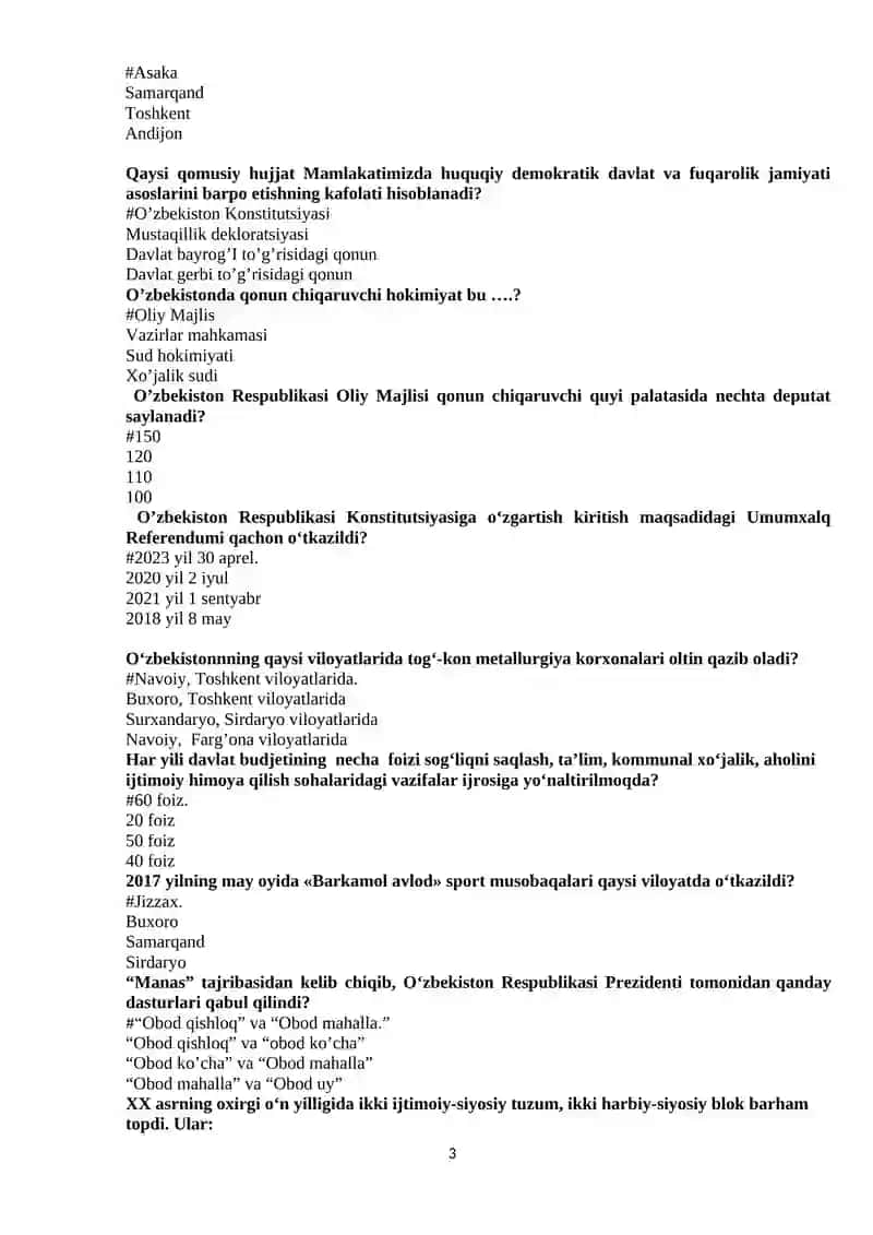O’zbеkiston Rеspublikasining «Mustaqillik Dеklaratsiyasi.» 3
