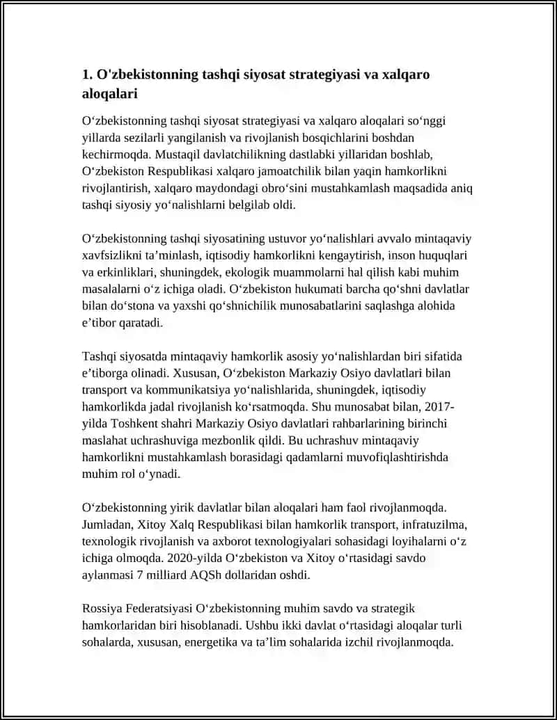 O'ZBEKISTON VA JAHON HAMJAMIYATI 3