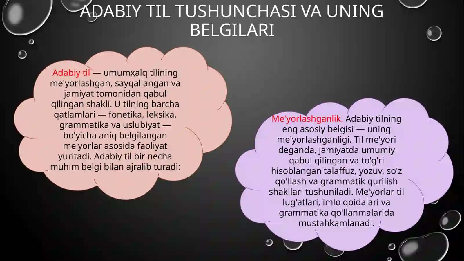 Adabiy til. Xizmat yozishmalari. 3