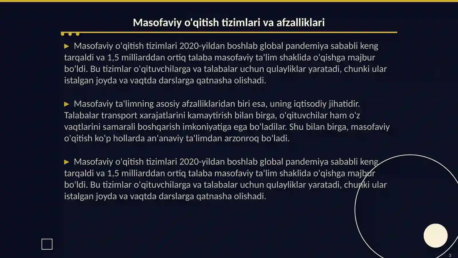 Zamonaviy ta'lim shakllari: masofaviy o'qitish, mahorat darslari, vebinar, evristik metodlar 3
