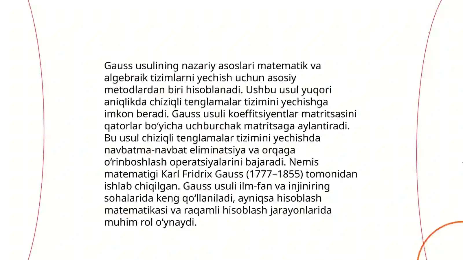 Chiziqli tenglamalar sistemasini ishlashning usullari 3