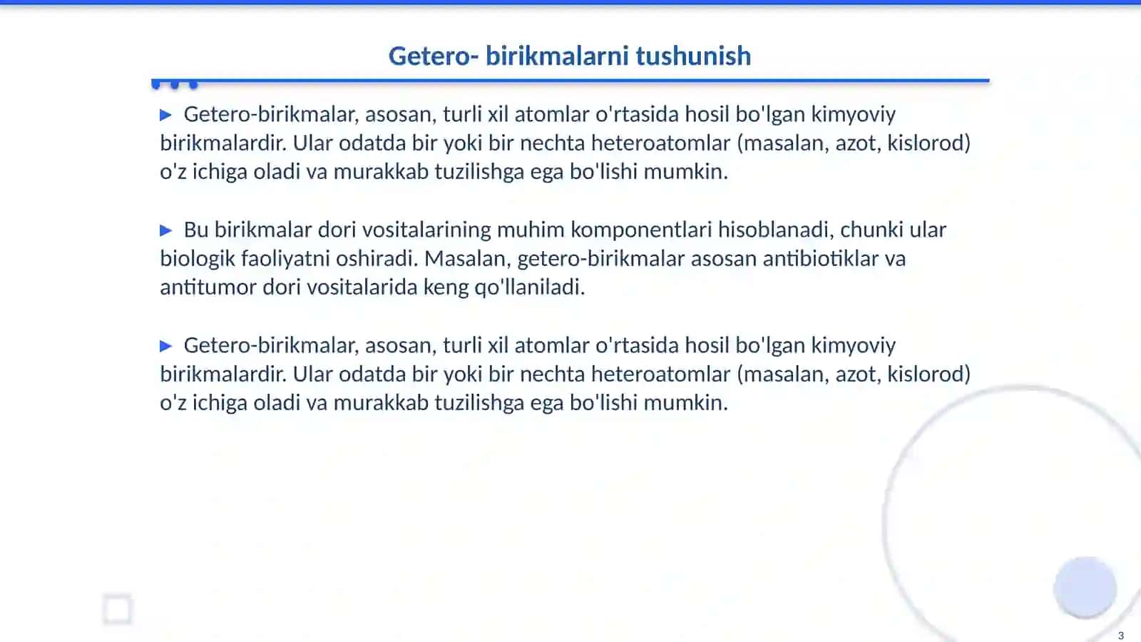 Getero- va polifunksional birikmalar asosida ishlab chiqariladigan zamonaviy dori vositalari 3