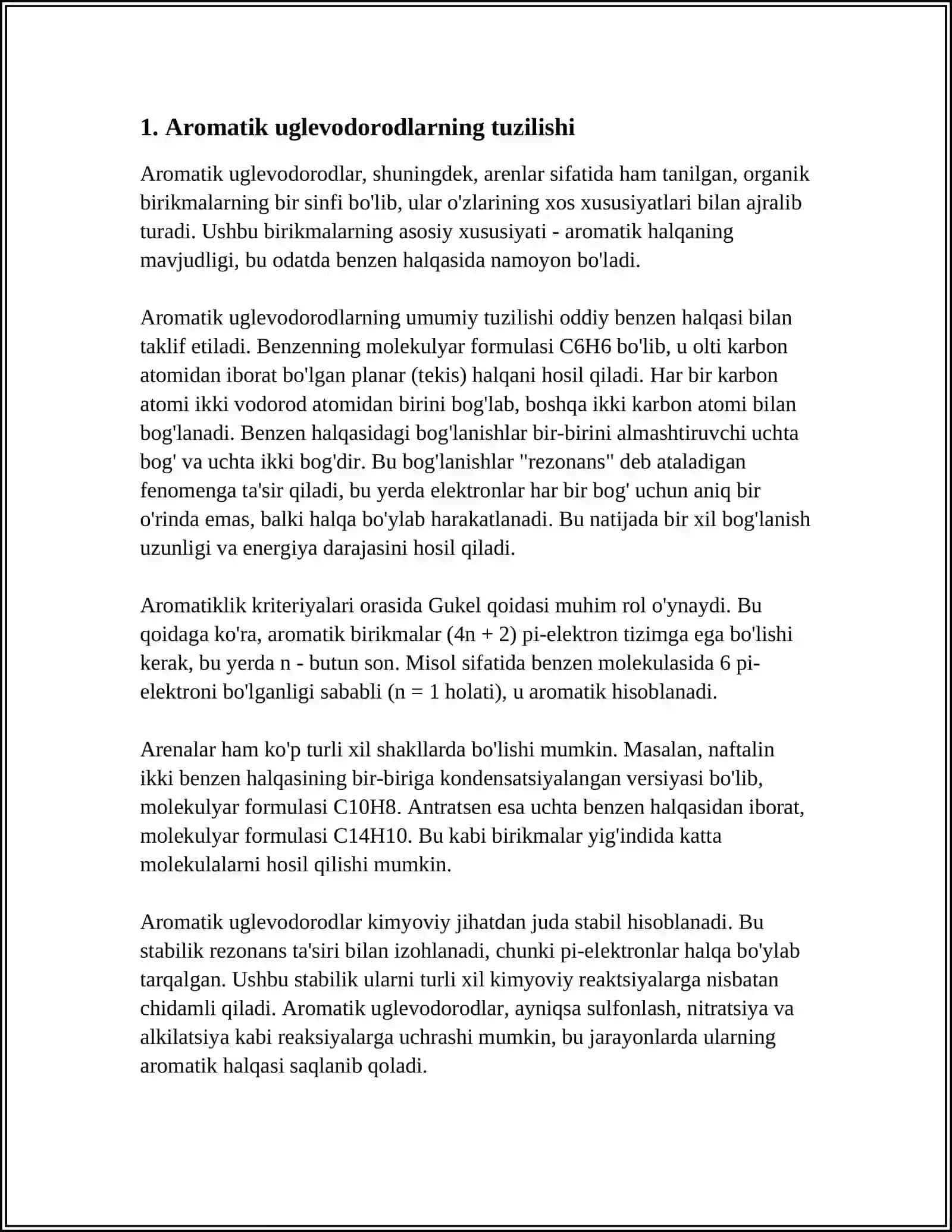 AROMATIK UGLEVODORODLAR MUSTAQIL ISH 3