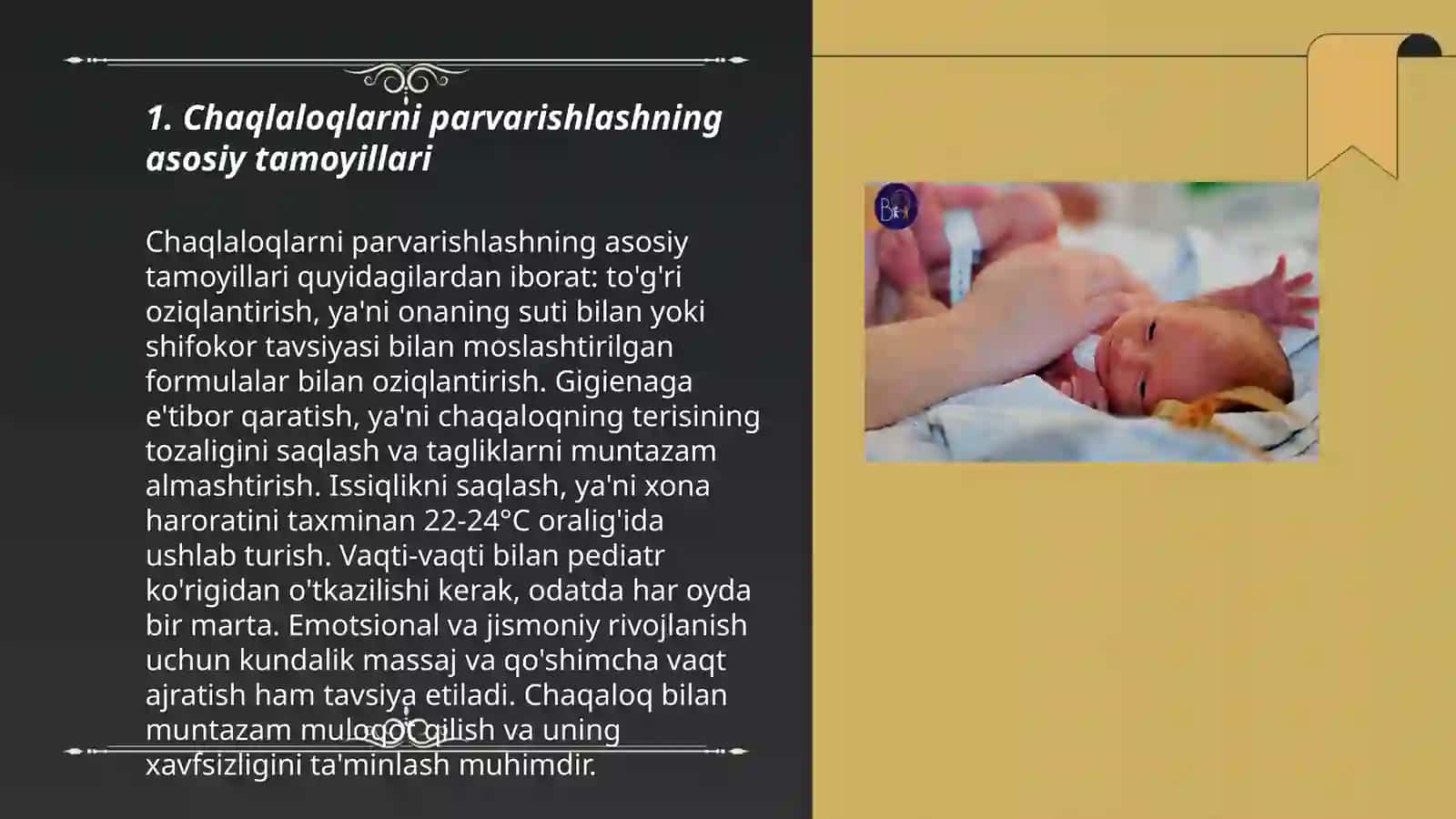 Chaqaloqlarni va ko’krak yoshidagi bolalarni parvarishlashni o’ziga xos xususiyati 3