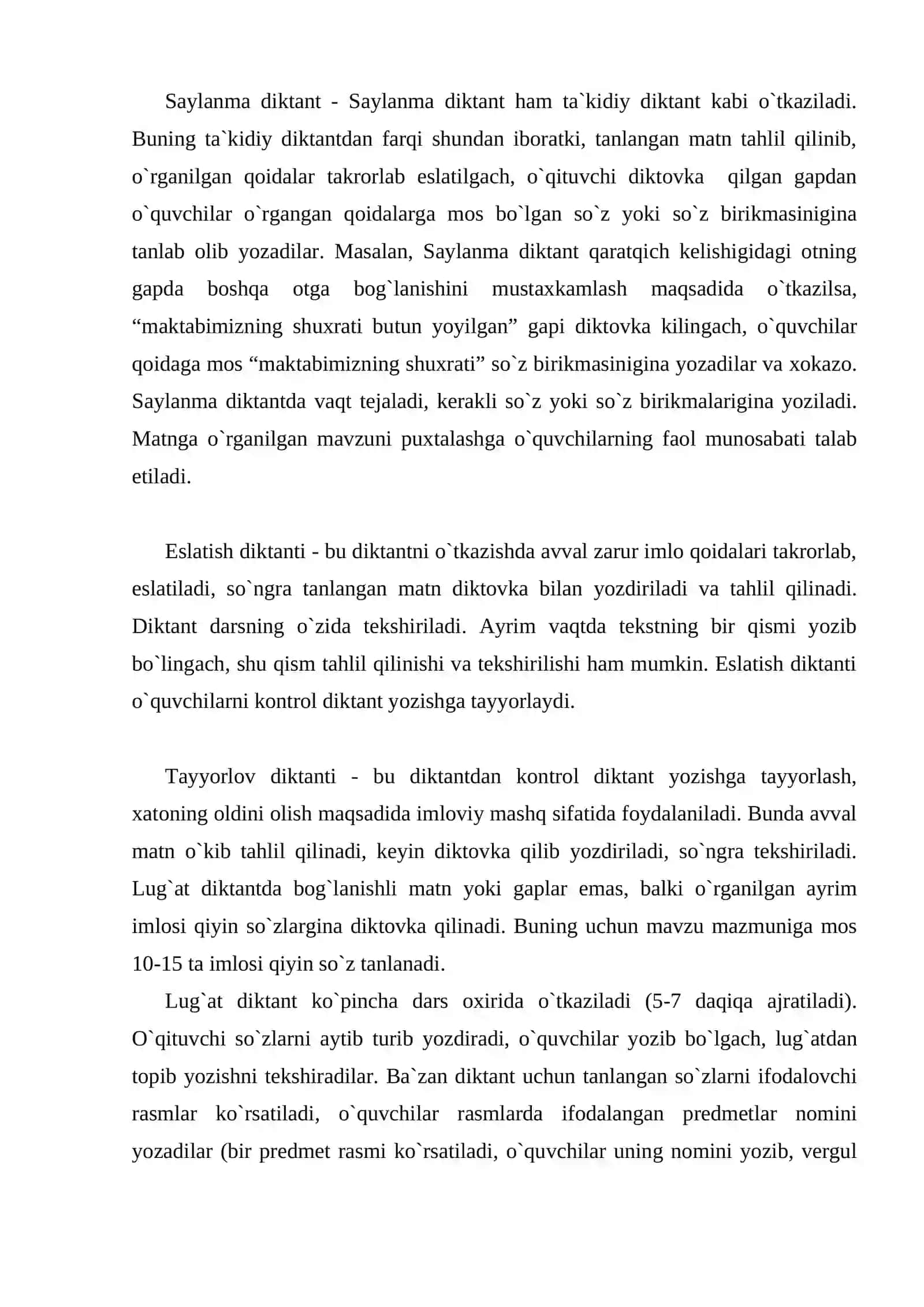 Boshlang'ich sinflarda tekshiruv diktanti va uni tashkil etish 3