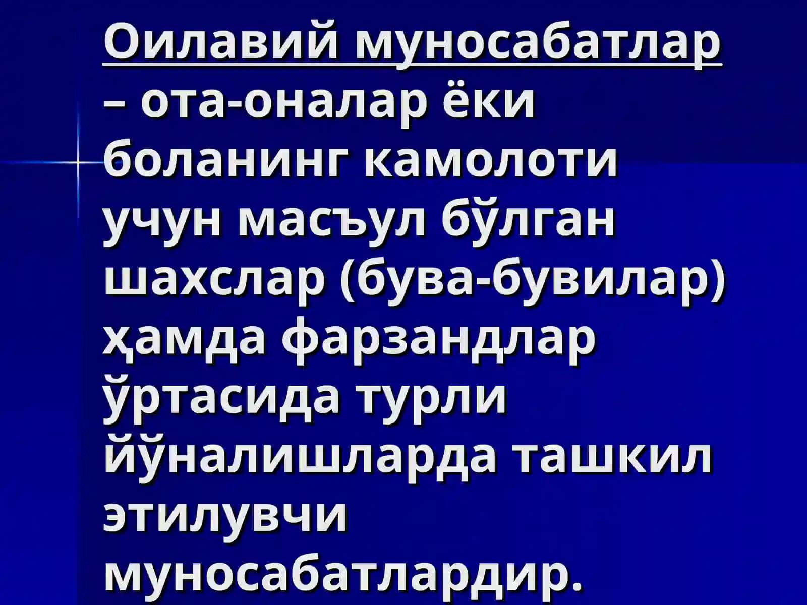 Оилада дастлабки бериладиган мънавий тарбия 3