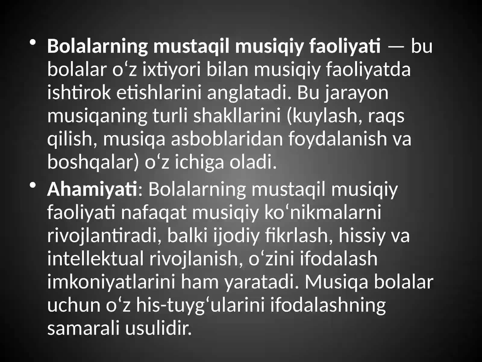 Bolalarning mustaqil musiqiy faoliyati 3