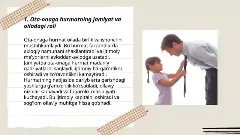 Ota onalarga hurmat va farzand tarbiyasi 3