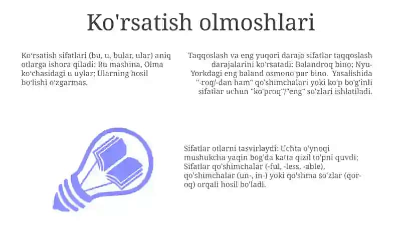Sifat soʻz turkumi. Sifatlarning yasalishi 3