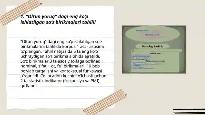 "Oltun yoruq" dagi so‘z birikmalari 3