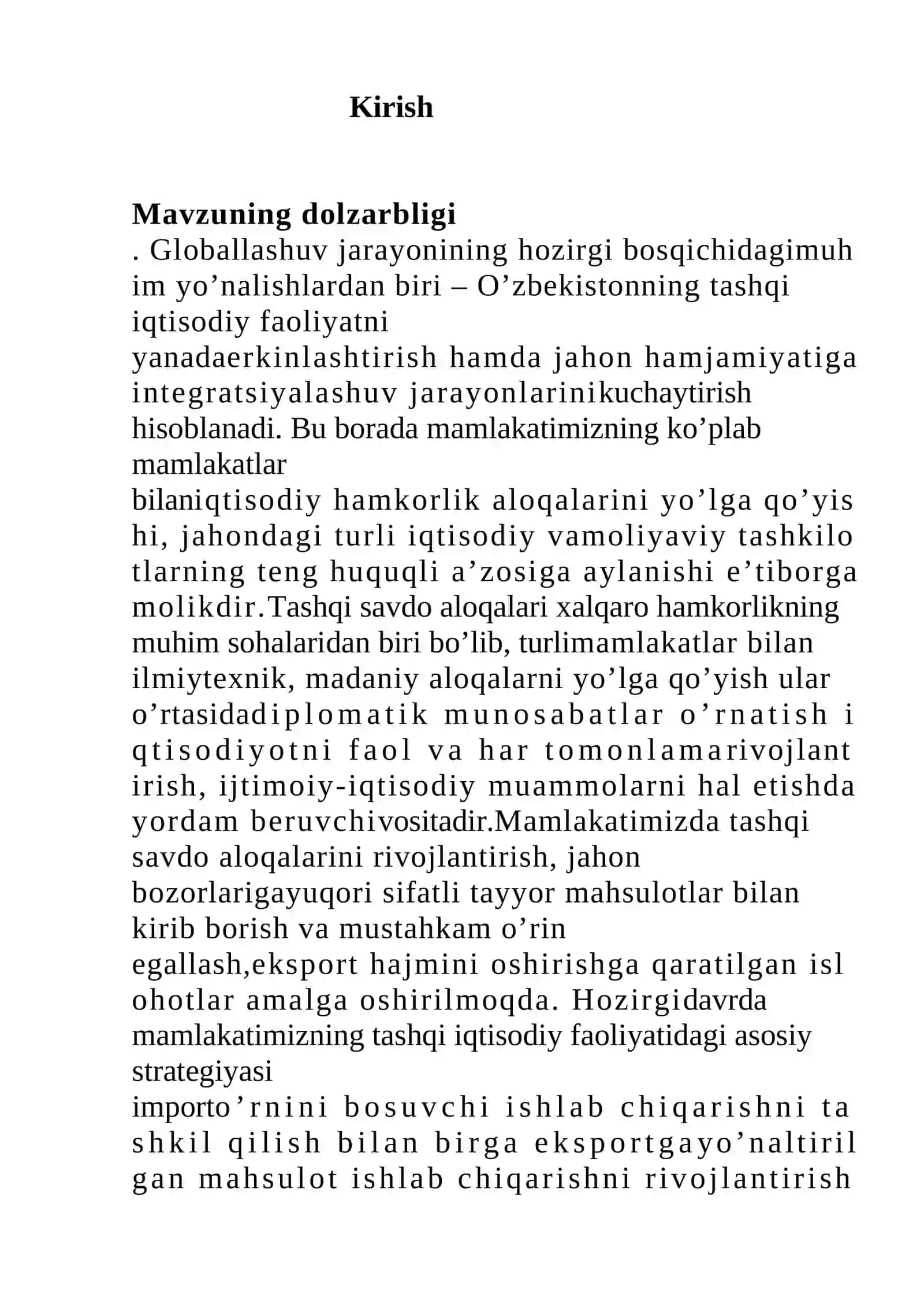 O‘ZBEKISTONNING RIVOJLANGAN DAVLATLAR BILAN IQTISODIY VA MADANIY ALOQALARI 3