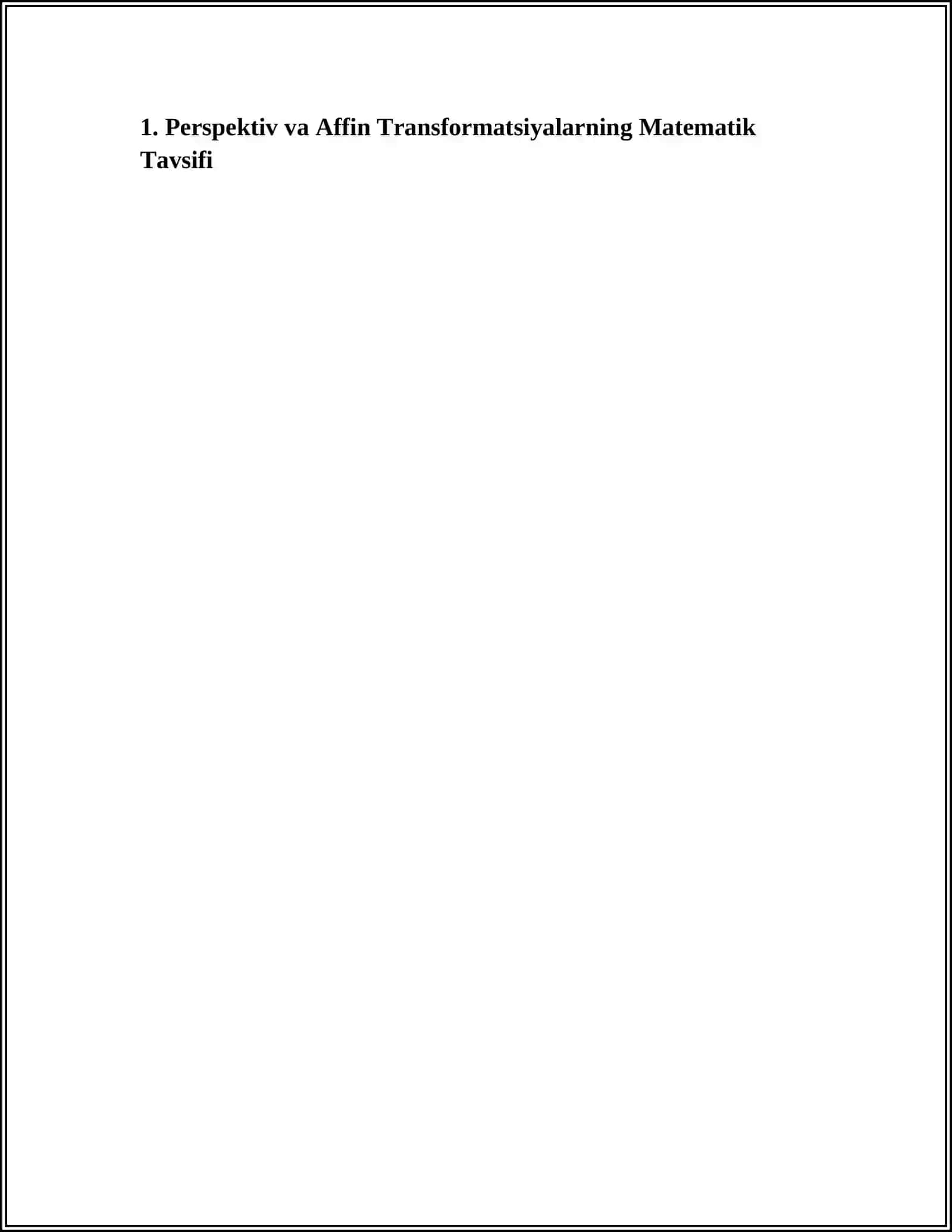 IKKI TEKISLIKNING PERSPEKTIV AFFIN MOSLIGI.TEKISLIKDAGI PERSPEKTIV-AFFIN MOSLIK.PERSPEKTIV-AFFIN MOSLIKNING BOSH YO'NALISHLARI 3