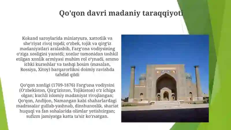 Qóqon xonligining tashkil topishi.Toshkent bekligi 3