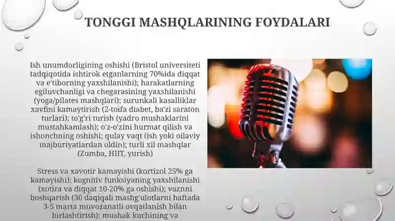 Tonggi mashqlarining foydalari 3