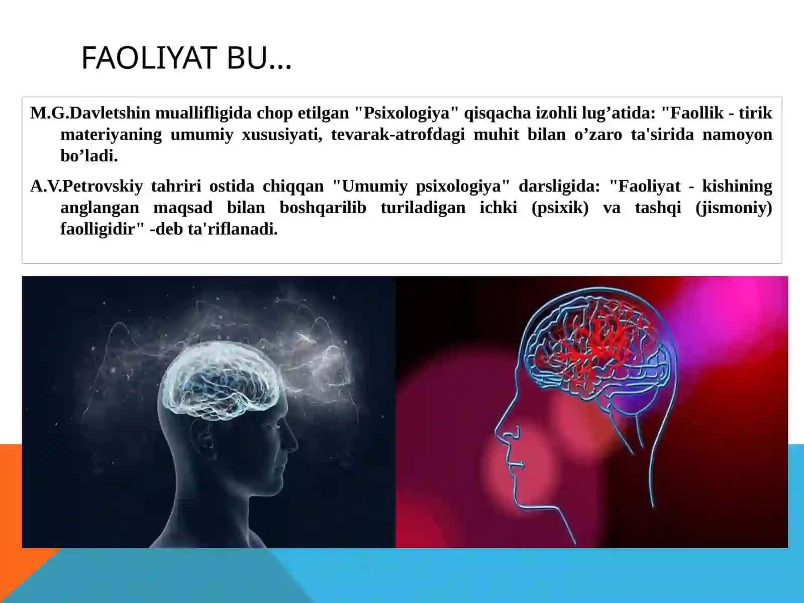 FAOLIYATning psixologik tahlili.Muloqot psixologiyasi.SHAXSNING HISSIY IRODAVIY SOHASI 3